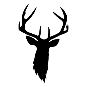 Silhouette Deer Head - Black Outline