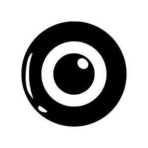 Minimalist Eye Icon - Black & White Vector
