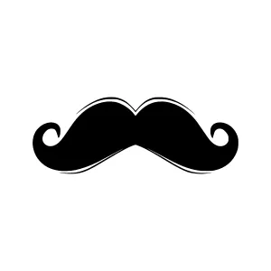 Black Mustache Icon - Vector Illustration