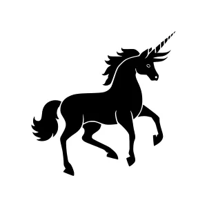 Black Unicorn Silhouette Vector Illustration