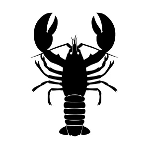 Black Lobster Silhouette Vector Illustration