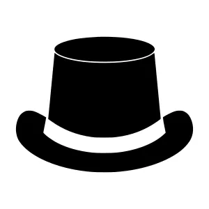 Black Top Hat Icon - Vector Illustration