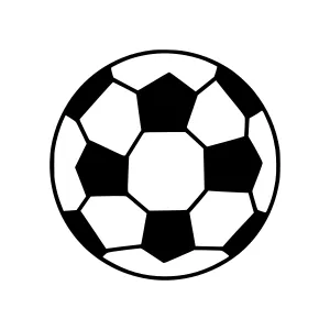 Black and White Soccer Ball Icon