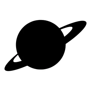 Planet Saturn Silhouette Vector Icon