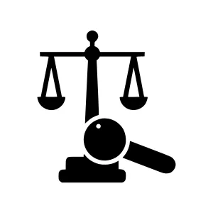 Justice Scales Icon - Vector Illustration
