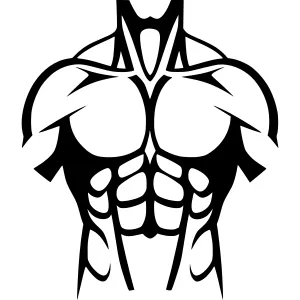 Black Muscle Silhouette - Athletic Body Art