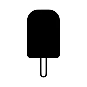 Black Ice Cream Popsicle Icon - Simple Vector Illustration