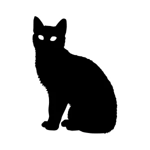 Black Cat Silhouette - Minimalist Vector