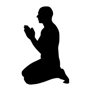 Silhouette Kneeling Man - Prayer Pose