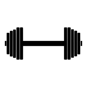 Black Weightlifting Bar Icon - Fitness Vector