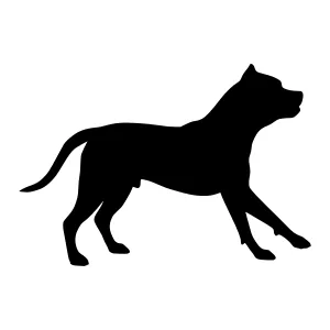 Silhouette Dog Running - Black Vector Animal