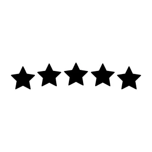 Five Star Rating Vector Icon