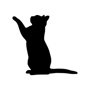 Black Cat Silhouette - Minimalist Vector Graphic