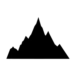 Mountain Silhouette Icon - Black Outline