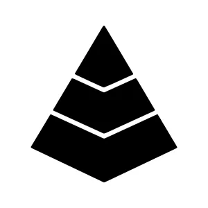 Geometric Pyramid Icon - Black on White