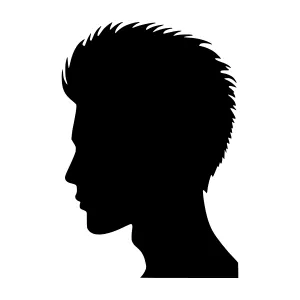 Black Silhouette Head Profile - Minimalist Design
