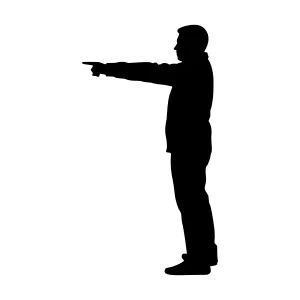 Silhouette Man Pointing - Vector Illustration