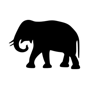 Black Elephant Silhouette Vector Illustration