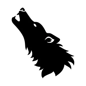 Silhouette Wolf Howl - Vector Illustration