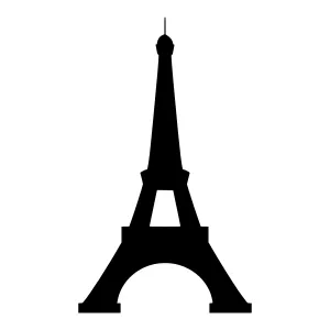 Eiffel Tower Silhouette Vector Icon