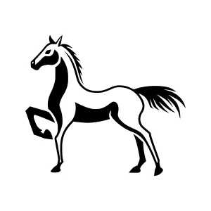 Black & White Horse Silhouette Vector Illustration