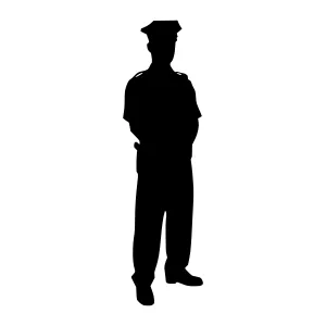 Silhouette Police Officer - Black Outline