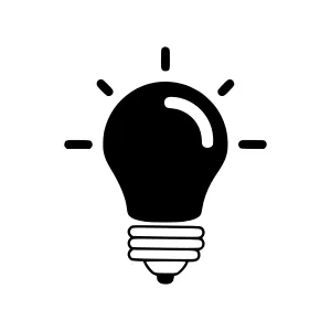 Black Lightbulb Icon - Idea Symbol