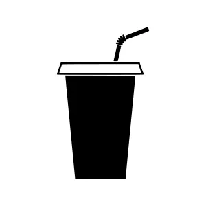 Black Drink Cup Icon - Simple Outline