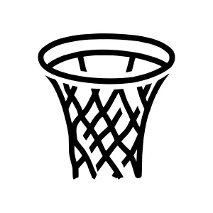 Black Basketball Hoop Outline Vector