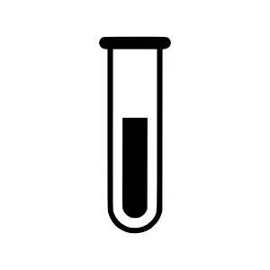 Test Tube Icon - Black on White
