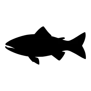 Black Fish Silhouette Vector Icon