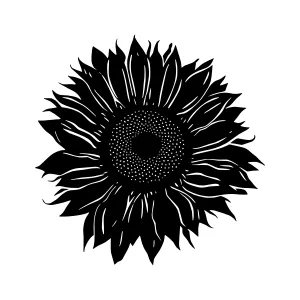 Black Sunflower Silhouette
