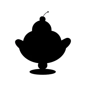 Silhouette Dessert Bowl with Cherry