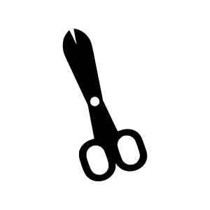 Black Scissors Icon - Vector Illustration