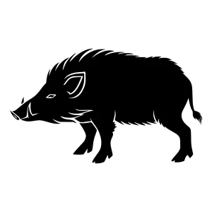 Silhouette Wild Boar Vector Illustration