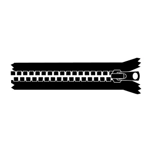 Black Zipper Icon - Minimalist Design
