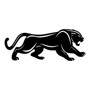 Black Silhouette Lion Graphic Vector Illustration