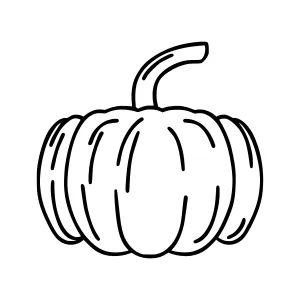 Line Art Pumpkin Icon - Fall Illustration