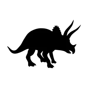 Black Silhouette Triceratops Dinosaur