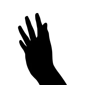 Raised Hand Silhouette Vector Icon