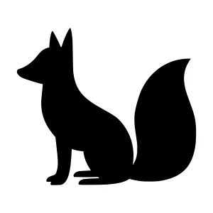 Black Fox Silhouette Vector Graphic