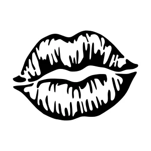 Black Lips Outline Vector Graphic