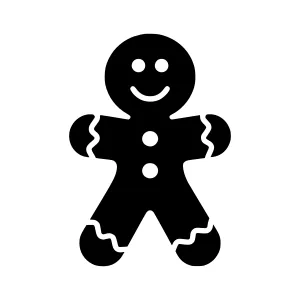 Gingerbread Man Icon - Simple Vector Illustration
