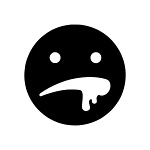 Sad Face Emoji Icon - Black & White Vector