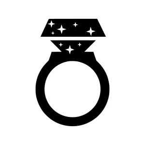 Ring with Sparkle Diamond Icon