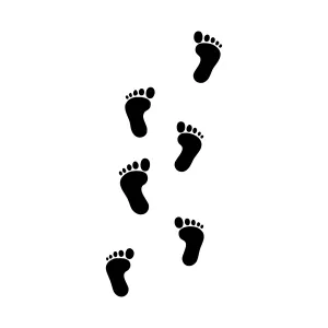 Footprints Silhouette - Minimalist Design