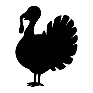 Black Turkey Silhouette Vector Illustration