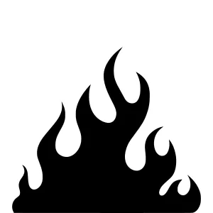 Black Flame Silhouette Vector Graphic