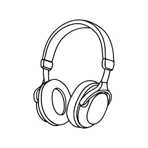 Line Art Headphones - Minimalist Design