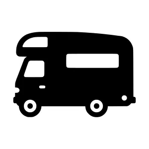 Simple Camper Van Icon - Black Outline